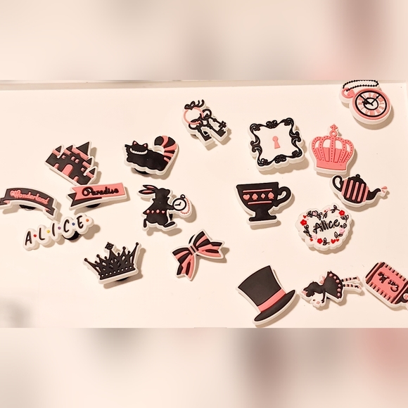 NWT ALICE IN WONDERLAND JIBBITZ FOR CROC'S SHOES! 3 CHOICE GROUPS! - Picture 8 of 15